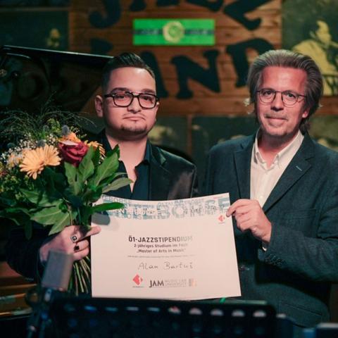Alan Bartus wins the Ö1 Jazz Scholarship 2022 © ORF/JOSEPH SCHIMMER