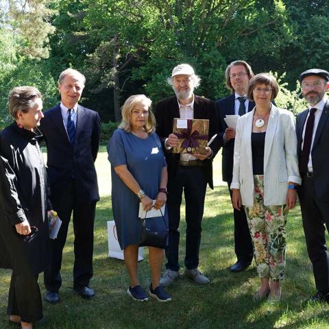 Rector Marcus Ratka met composer Arvo Pärt as part of the Austrian delegation for culture and science